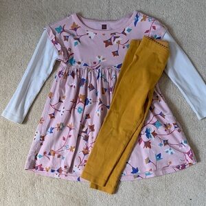 Tea Collection dress with Mustard Leggings